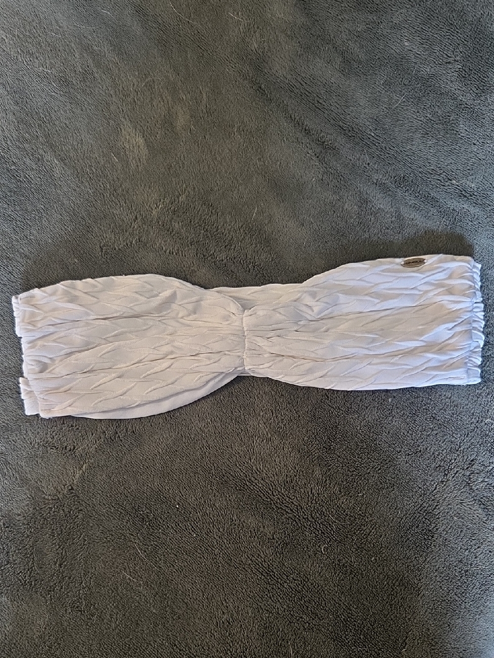 O'Neill White Textured Strapless Bandeau Bikini Top